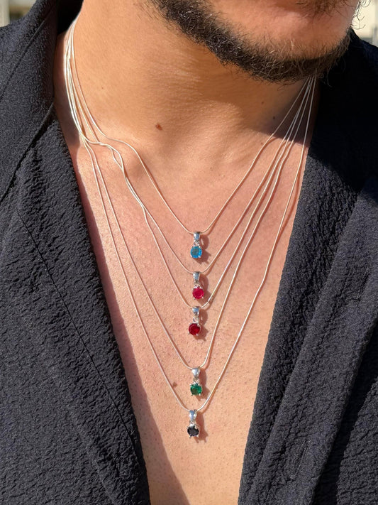 Zirconia Necklace Sterling Silver 925s