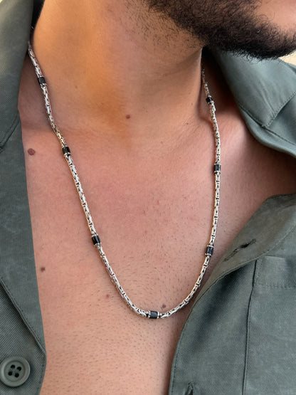 Noir King Necklaces for Men's Sterling Silver 925s-3mm-