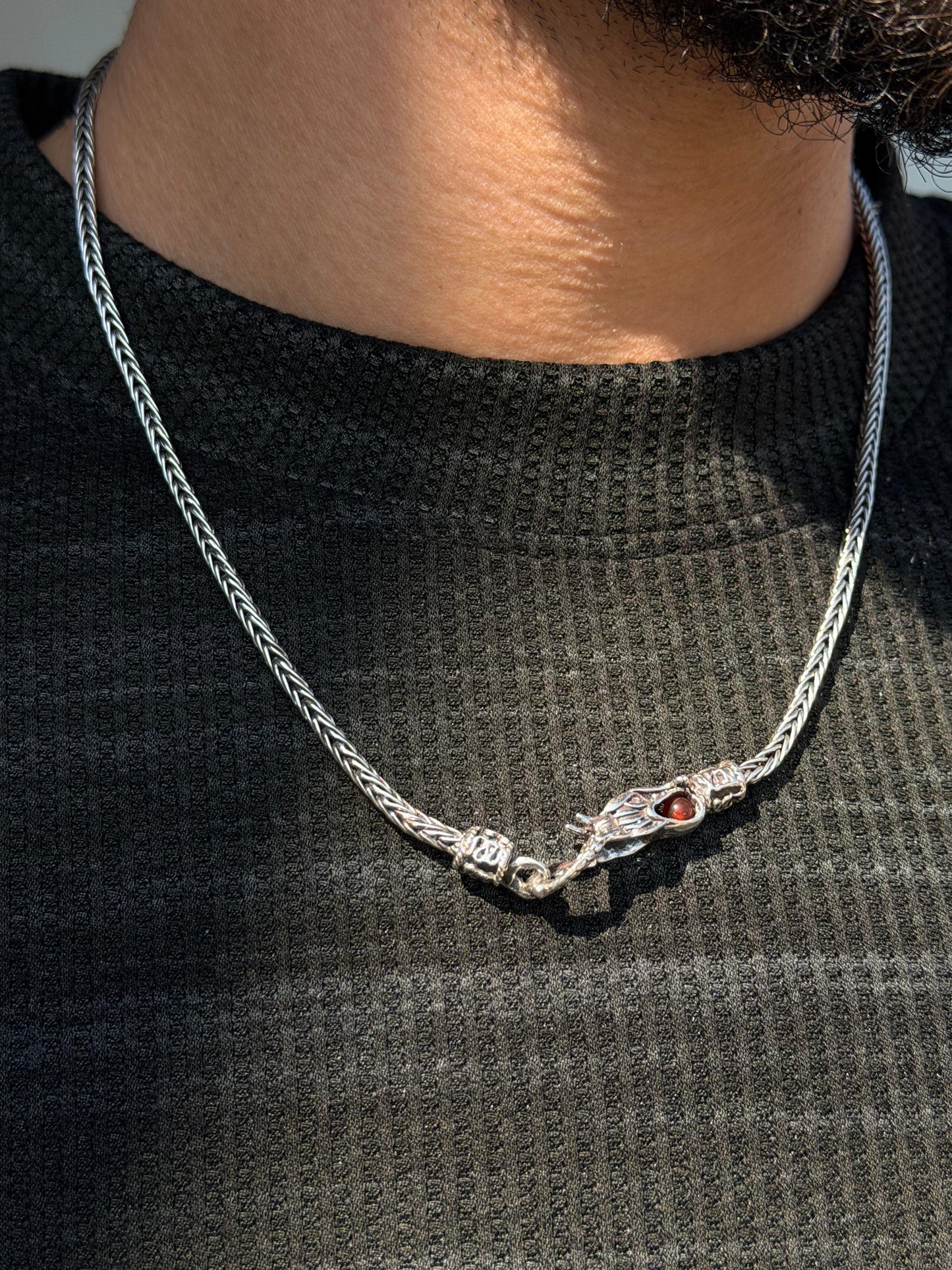 Dragon Necklace for Men's Sterling Silver 925s- (46cm-3mm)