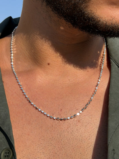 Cubes Flow Necklaces for Men's Sterling Silver 925s-2.5mm-