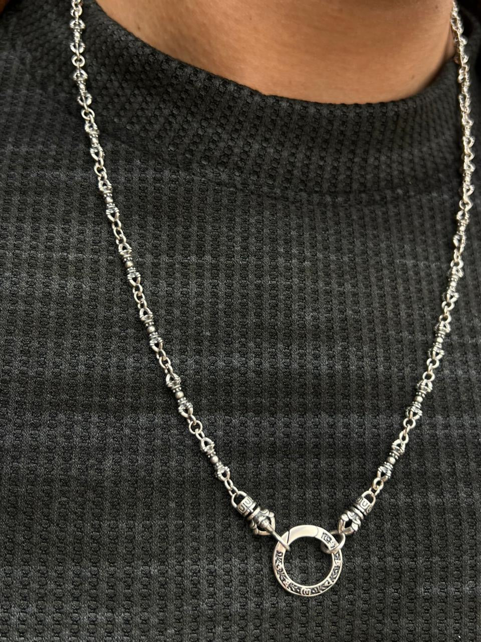 Odin Ring Necklace-Pure Sterling Silver 925s-60cm