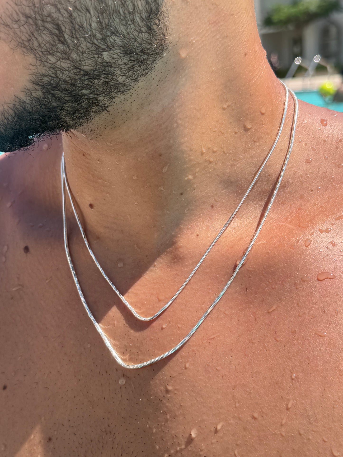 Rattail Necklaces for Men's Sterling Silver 925s-2mm