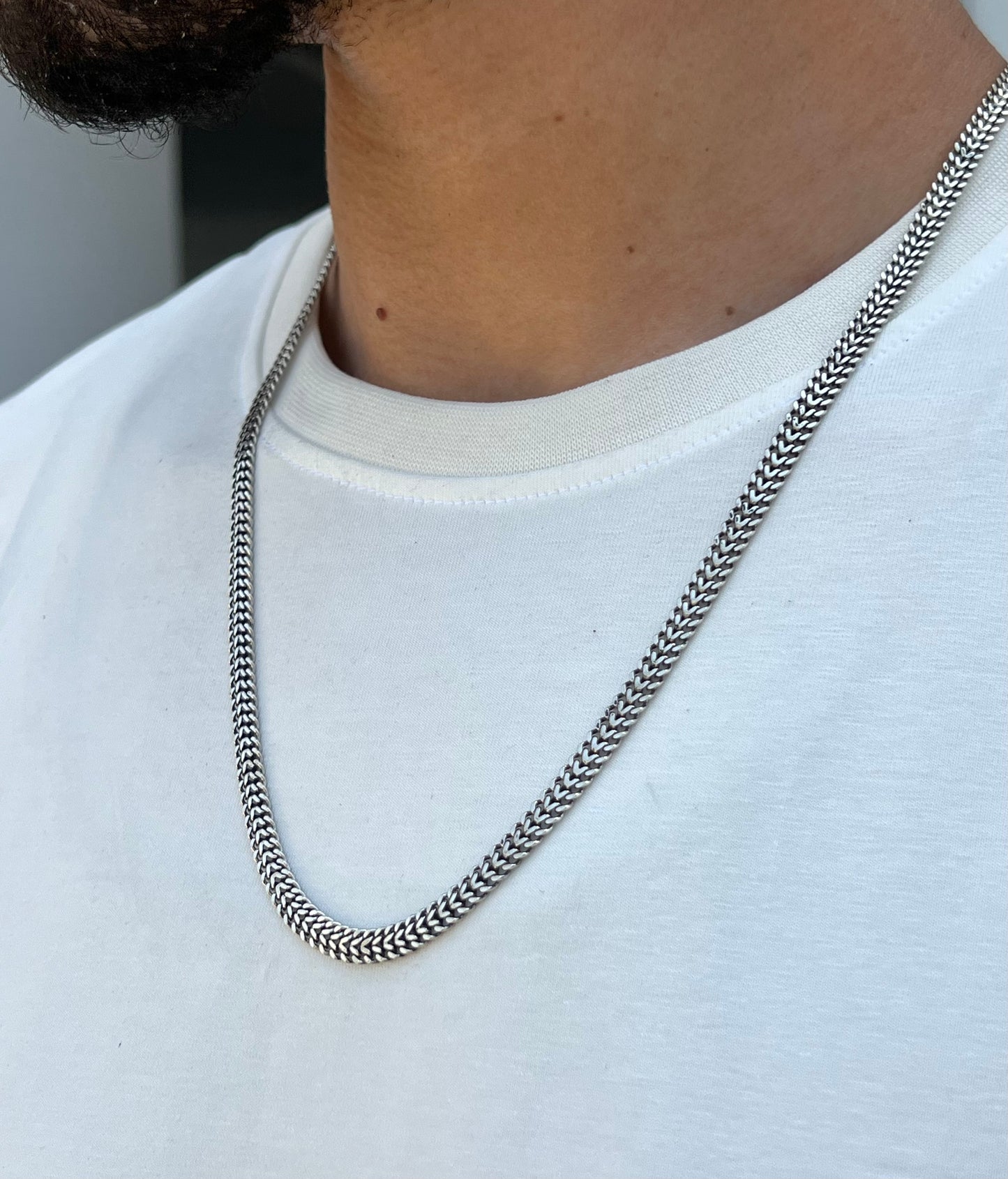 DRAGON BONE-S925 Sterling Silver Necklace for men