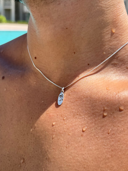 Hawaii Tag Necklace in Sterling Silver 925s