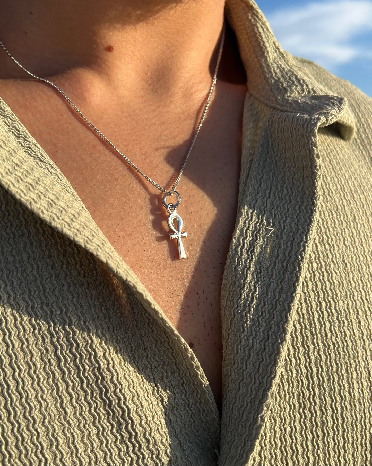 Premium- Ankh Necklace in Sterling Silver 925s- Protective coated plating