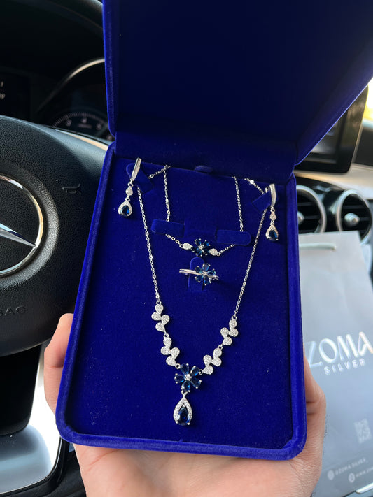 Blue Blossom Italian925s Sterling Silver Set💙🌸.