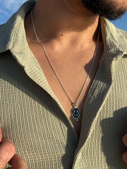 Drip Dead Smile Necklace for Men's Sterling Silver 925s