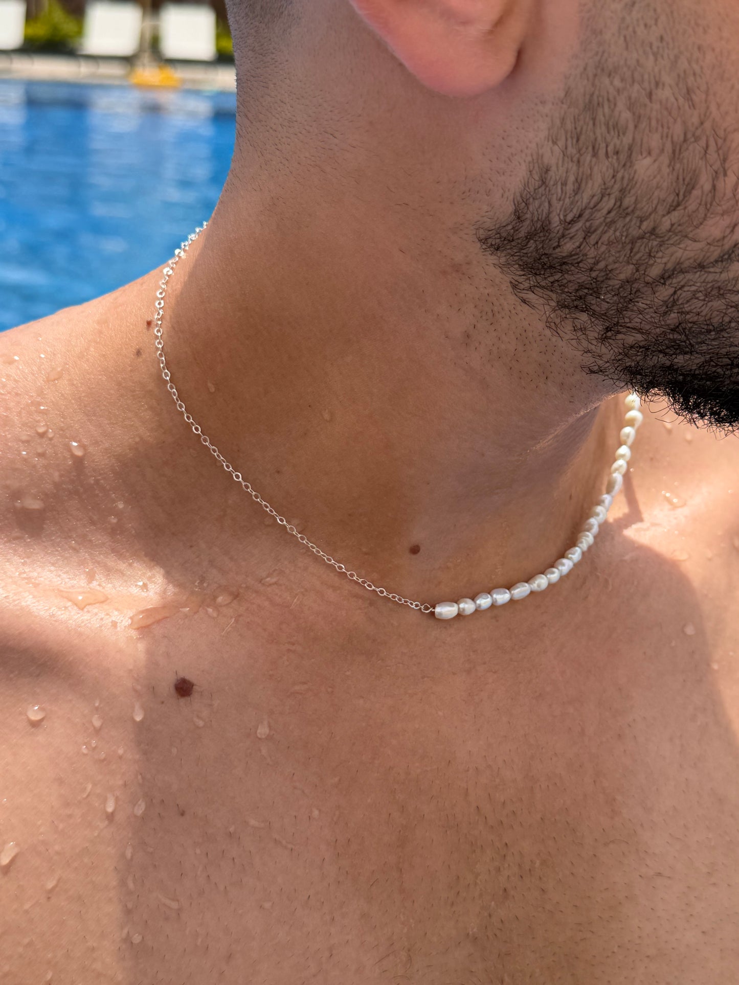 Dualité Pearl Necklace in Sterling Silver 925s