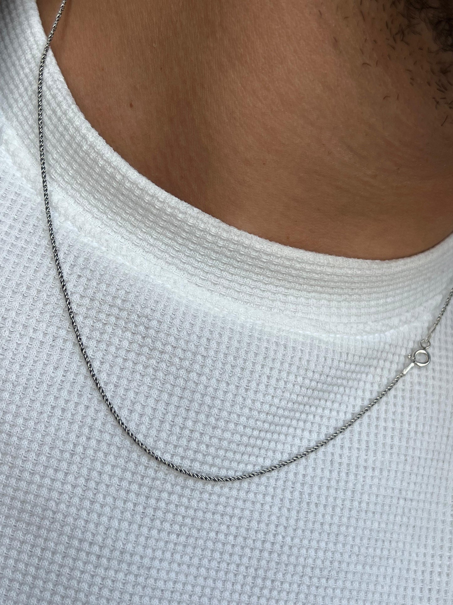 Slim Wire Necklace for Men's Sterling Silver 925s