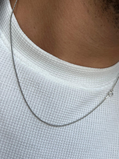 Slim Wire Necklace for Men's Sterling Silver 925s