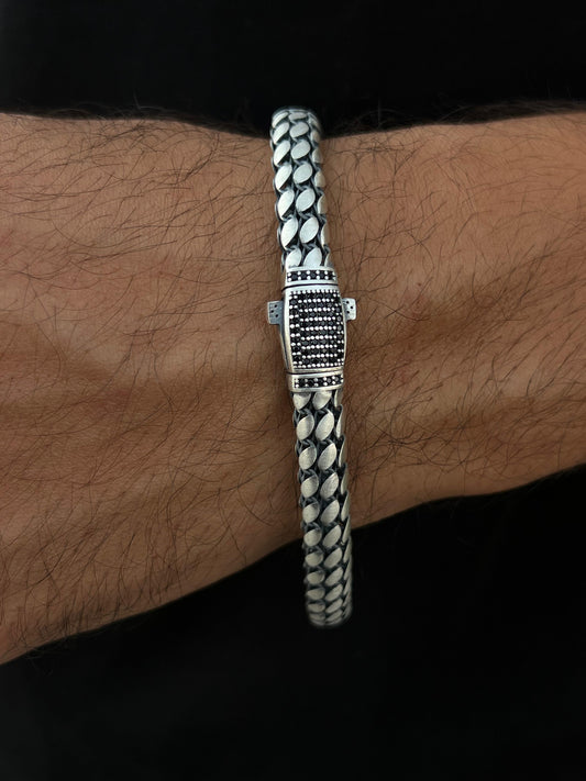 Skin Bracelet for Men's Sterling Silver 925s-22cm-8mm