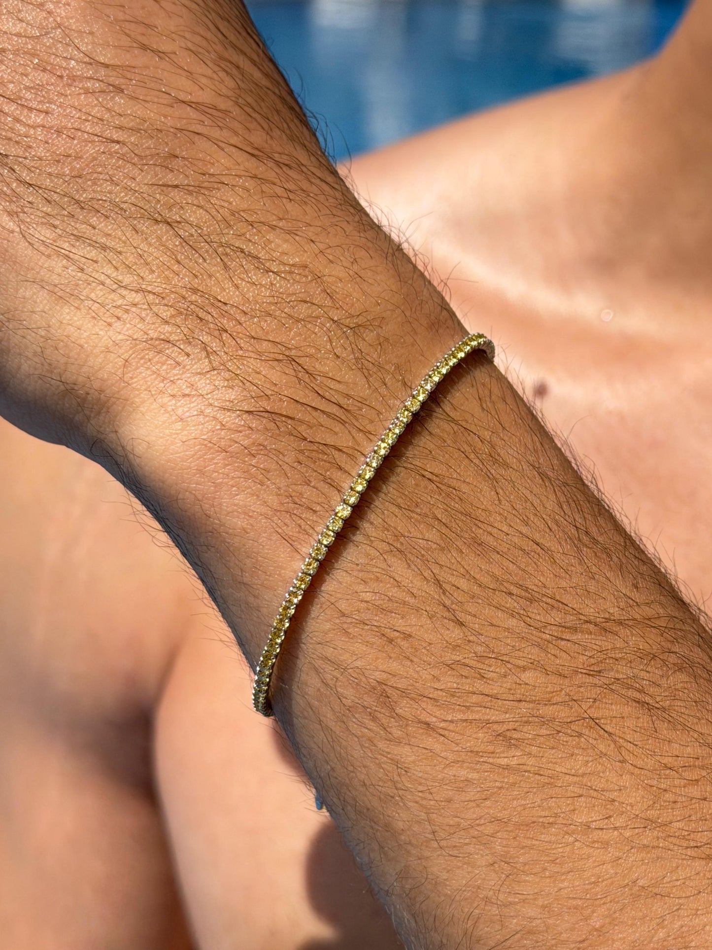 Yellow Tennis Bracelet Sterling Silver 925s