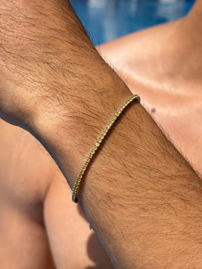 Yellow Tennis Bracelet Sterling Silver 925s