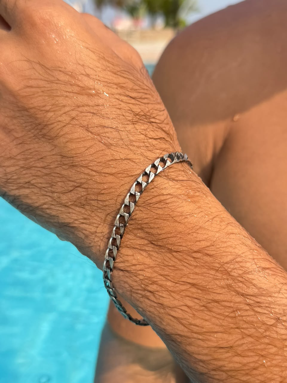 Edge Link Grommet Bracelet Sterling Silver 925s