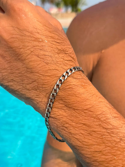 Edge Link Grommet Bracelet Sterling Silver 925s