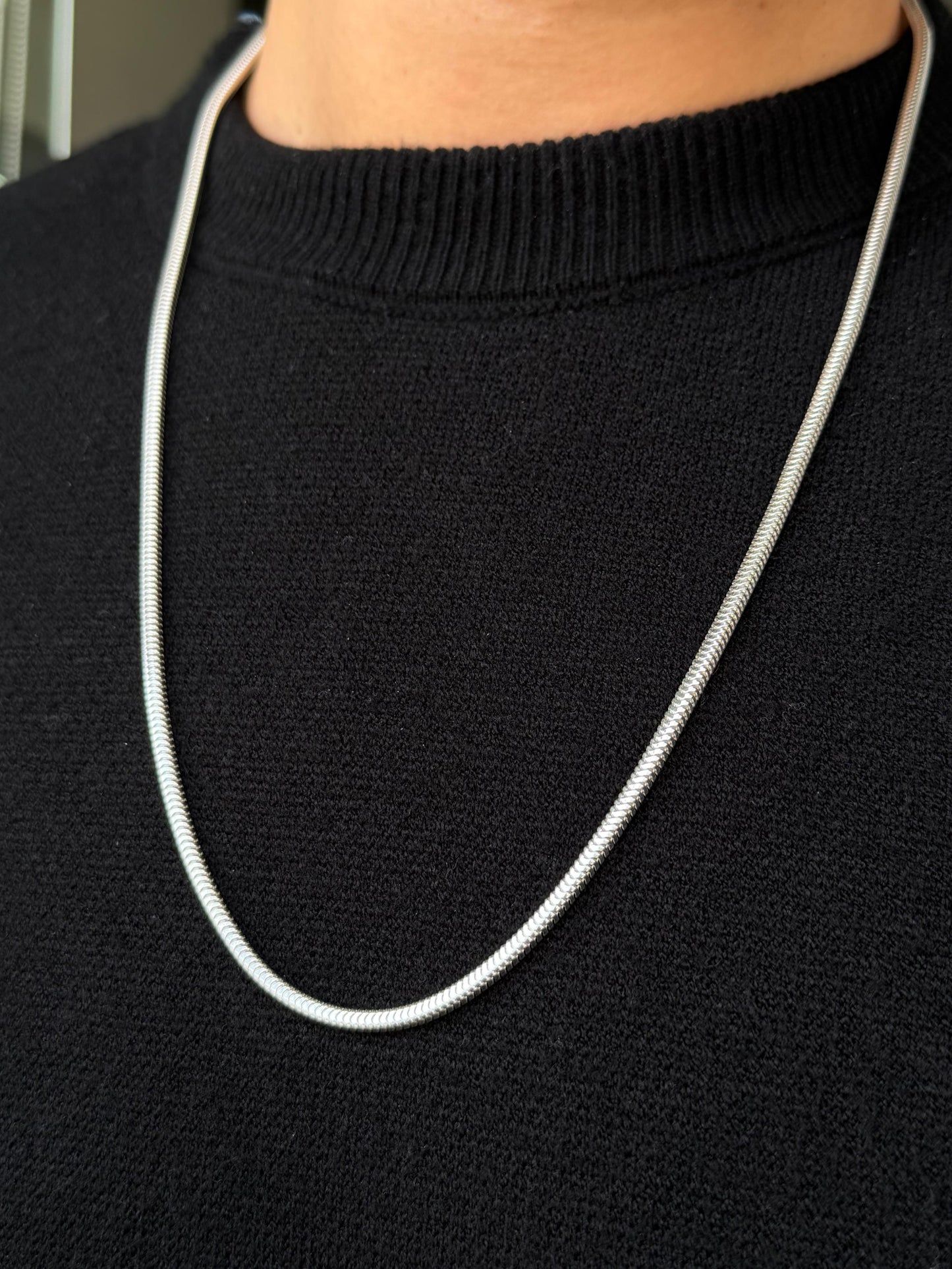 Cubic Rattail Necklaces for Men's Sterling Silver 925s