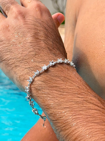 Clear Zirconia Bracelet Sterling Silver 925s |(18+4cm Extension)