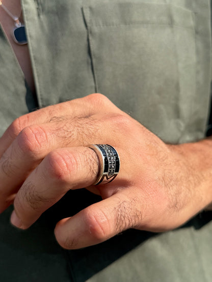 Grid Ring in Sterling Silver 925s