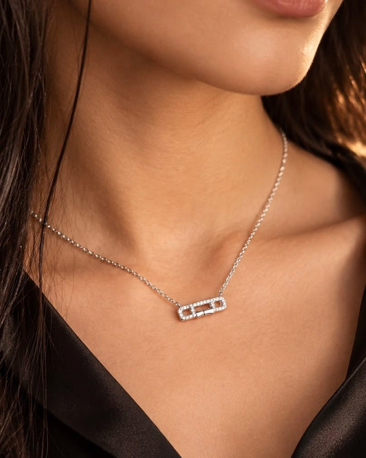 Zirconia Necklace In Sterling Silver 925
