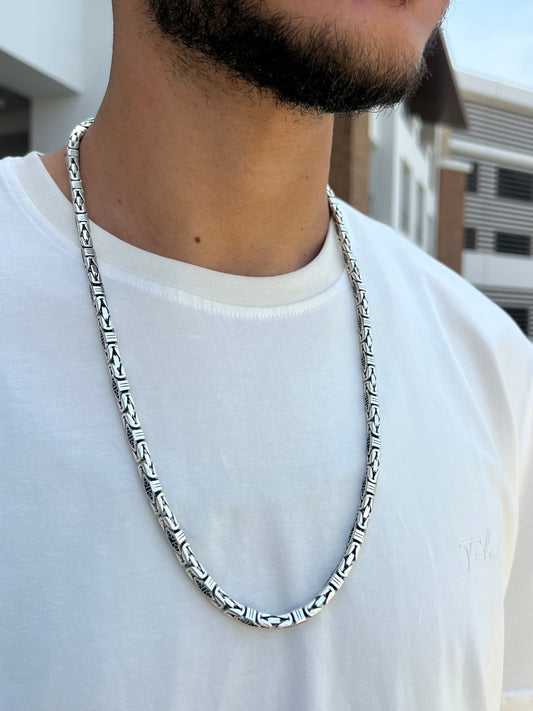 Massive zirconia King Necklace for Men Sterling Silver 925s,