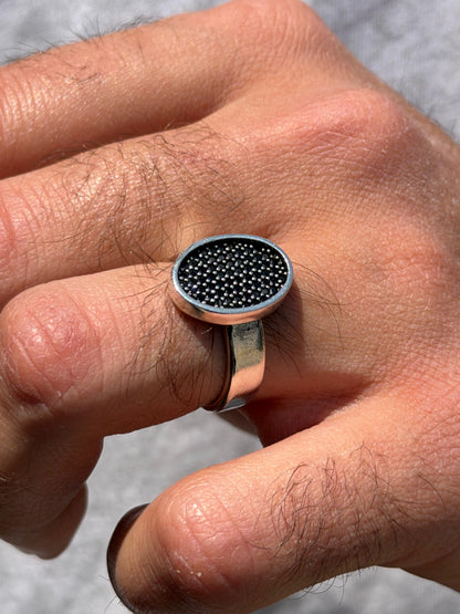 Micro Dots Ring -for Men's Sterling Silver 925s