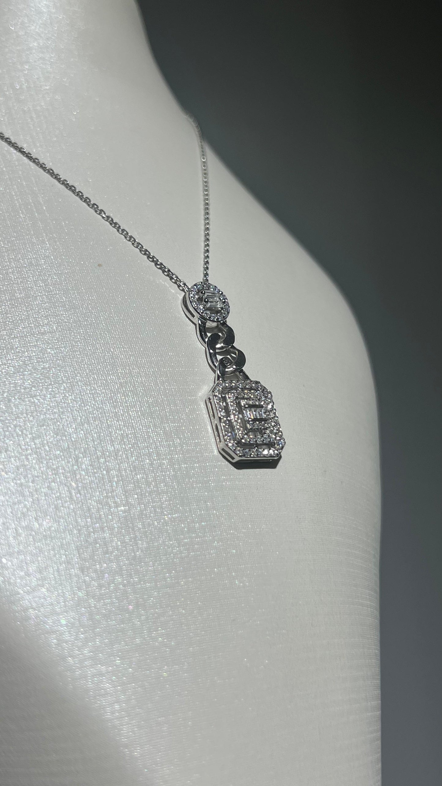 Clear cubic half set pure silver S925-