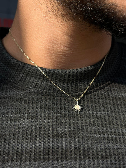 GOLD Plated Star Necklace for Men's Sterling Silver 925s