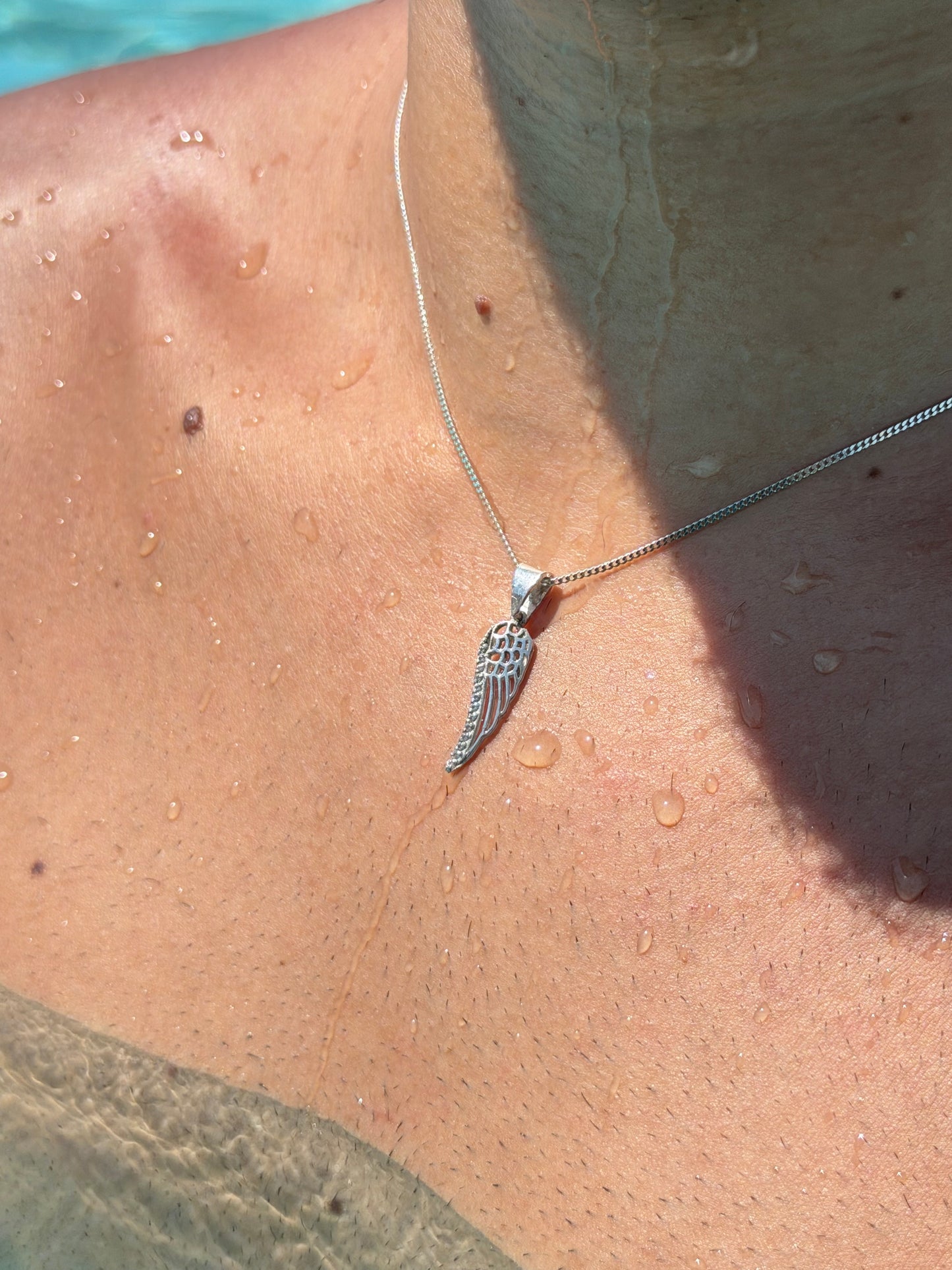 Zirconia wing Necklace in Sterling Silver 925s