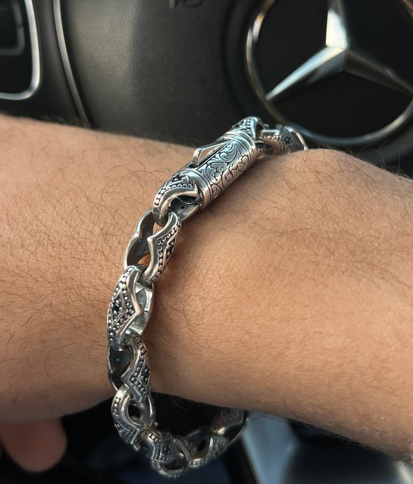 Argent Wolf-S925 Sterling Silver Bracelet for men