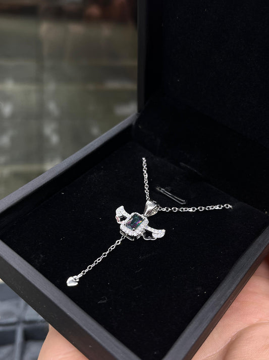 Winged Sparkle Necklace -sterling Silver-925s