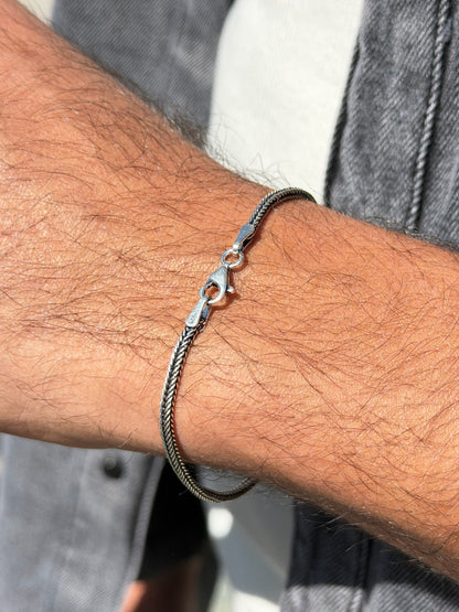 Rift V Flow  Bracelet for Men's Sterling Silver 925s -2mm-