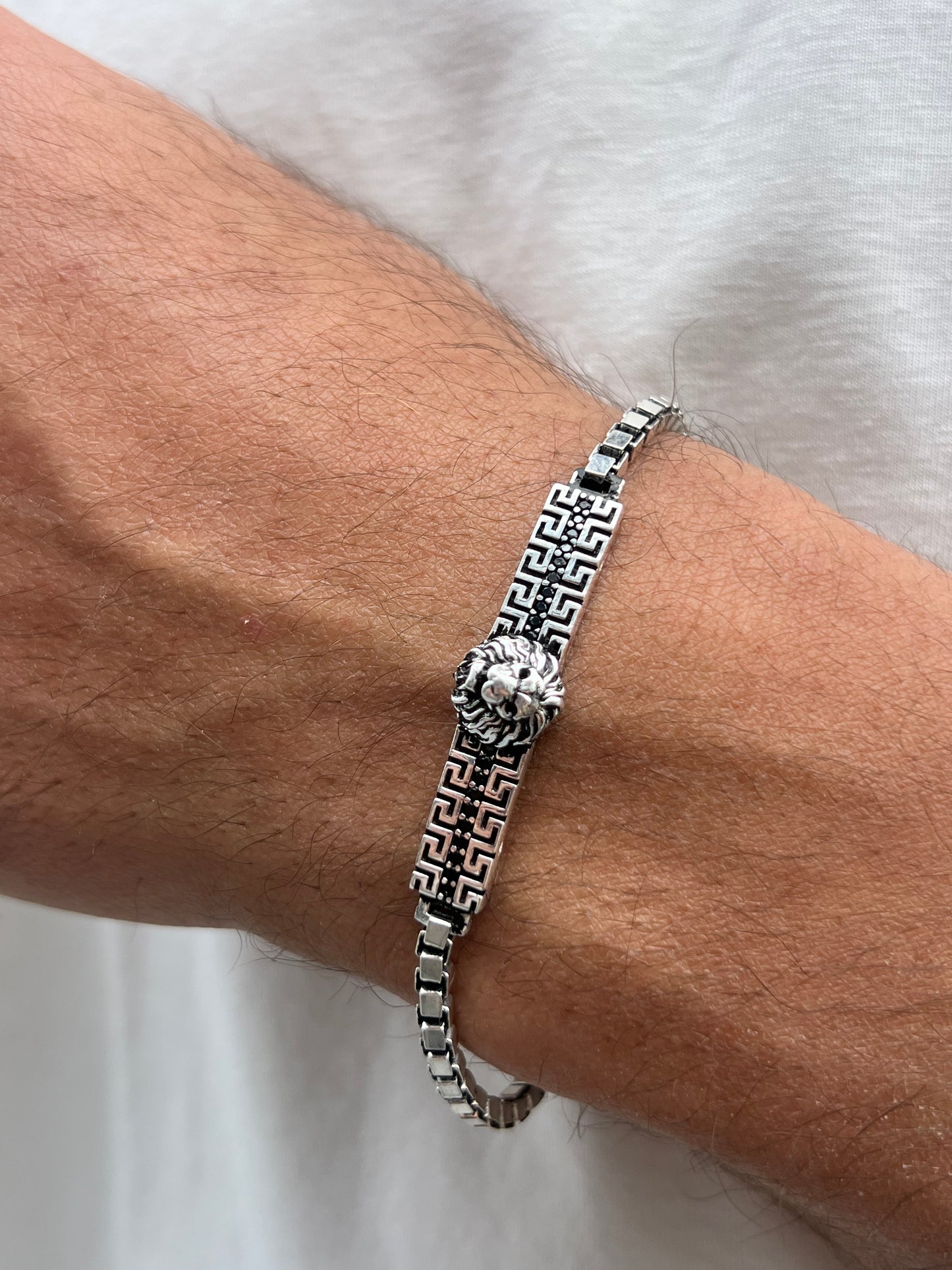 Versace Lion Bracelet for Men's Sterling Silver 925s-18cm