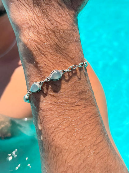 A moon stone  Bracelet Sterling Silver 925s-19cm