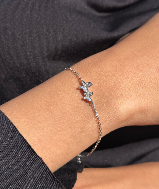 Butterflies Bracelet -in Sterling Silver -925
