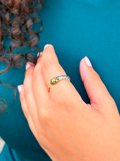 Serpentine Ring in Sterling Silver -925s