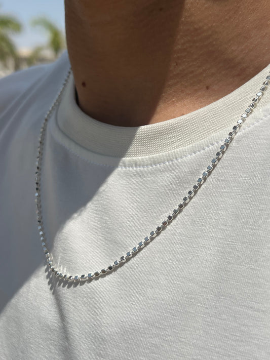 BOX Necklace for Men's Sterling Silver 925s