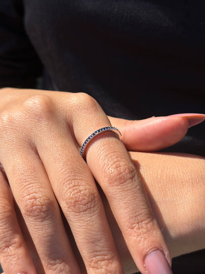 Half Eternity Pavé Band Ring in Sterling Silver -925