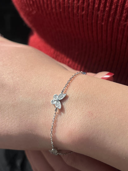 Zirconia Butterfly Bracelet -in Sterling Silver -925
