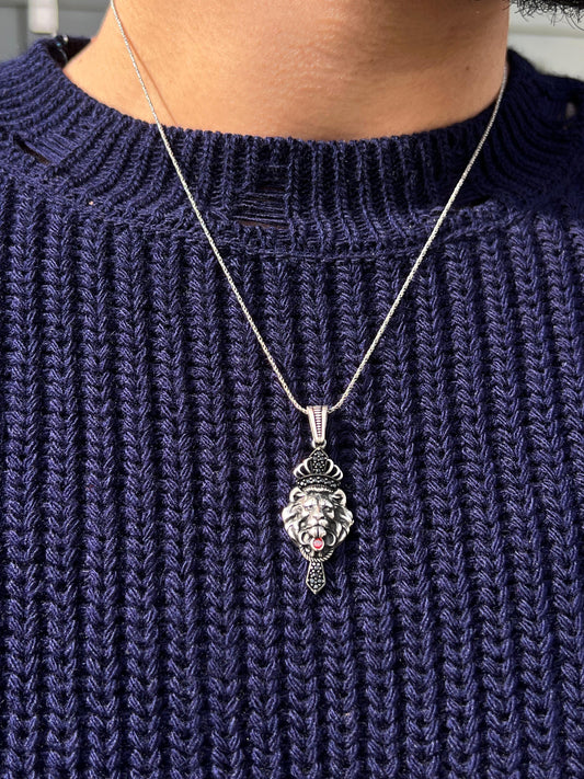 Wired Lion Necklace Sterling Silver 925s