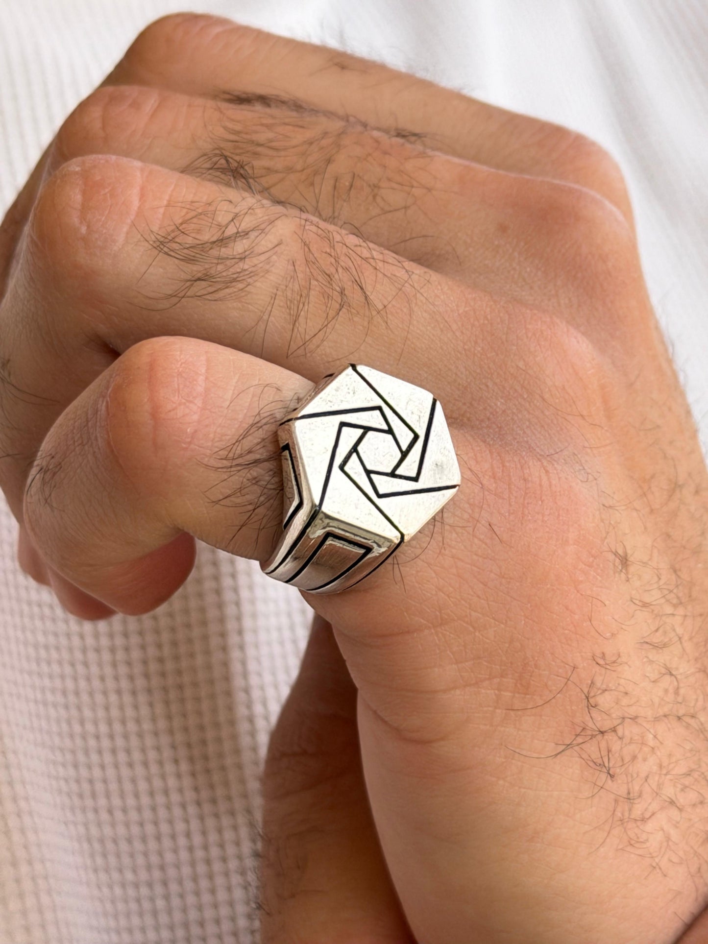 Vertex Ring for Men's Sterling Silver 925s