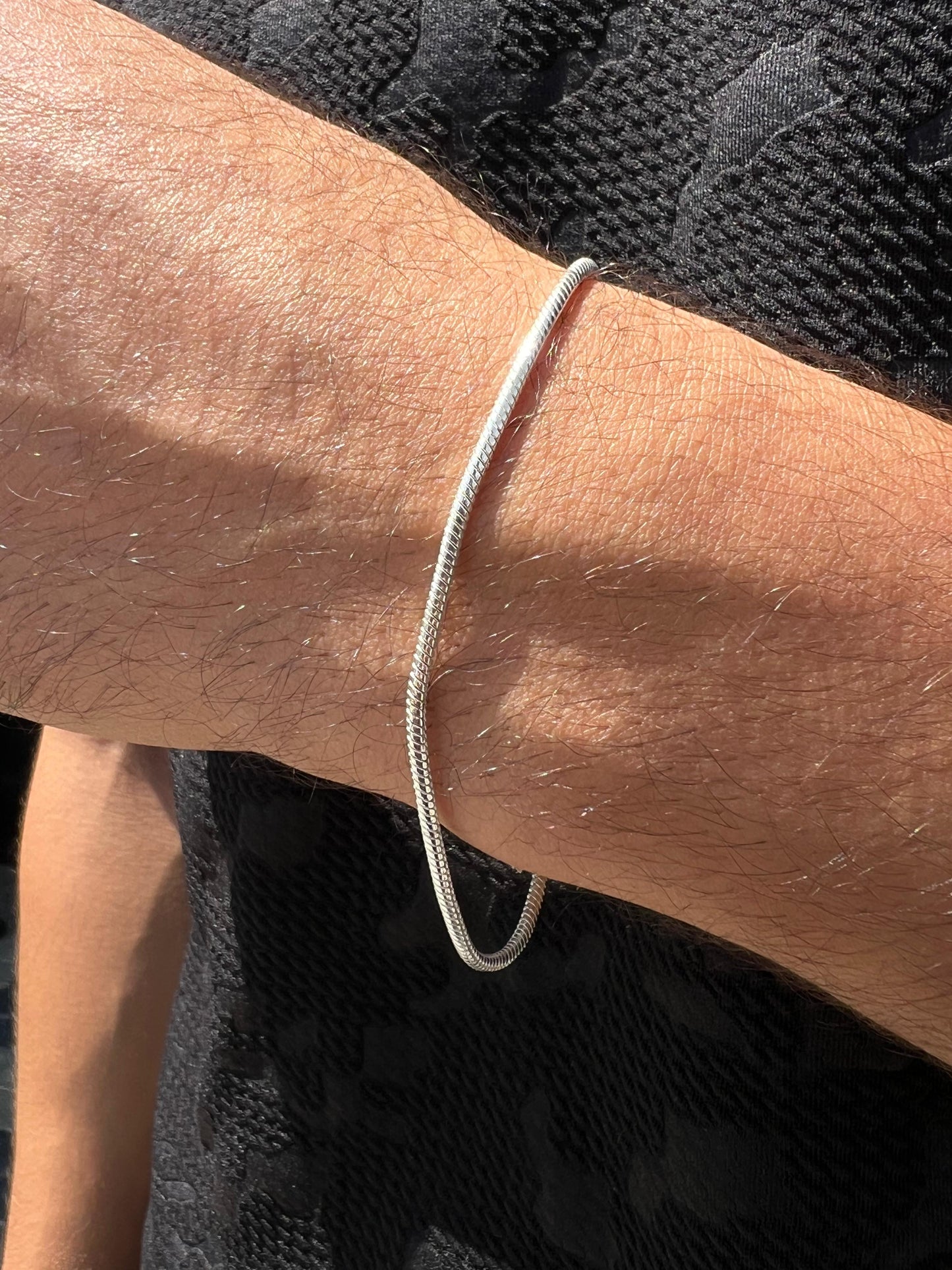 Rattail Bracelet for Men's Sterling Silver 925s