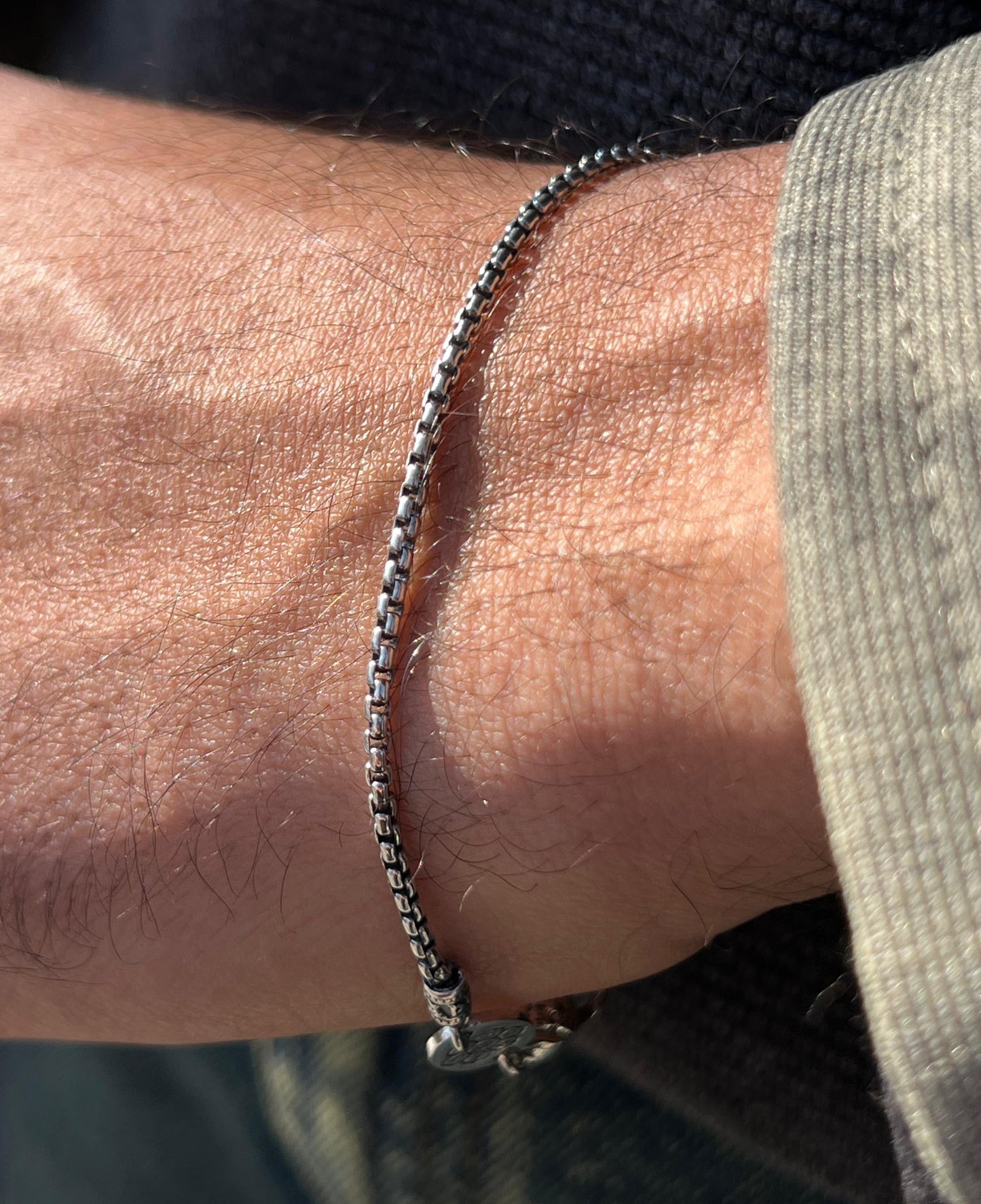 Cubic Chain S925 Sterling Silver Bracelet (20cm-2mm)