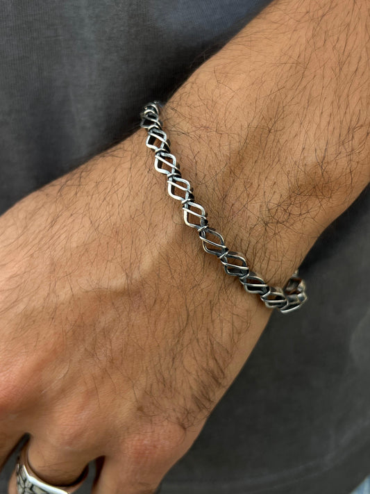 Criss Wire Bangle for Men's Sterling Silver 925s