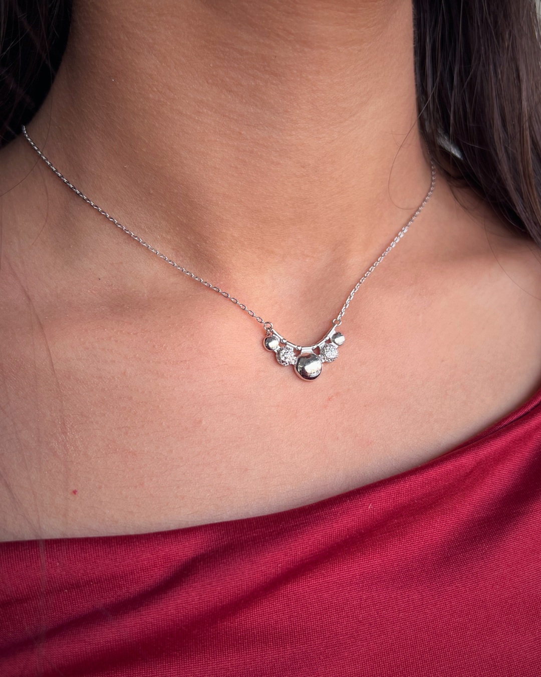 sleek-sparkling charms Necklace In Sterling Silver 925