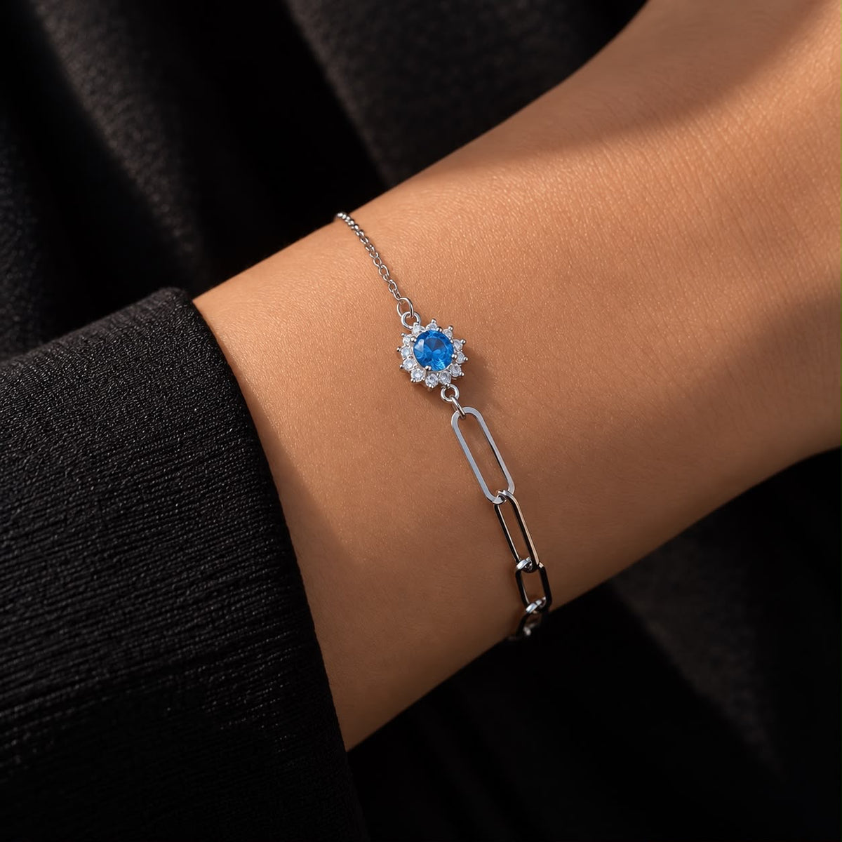 Pop Zirconia Double Sided Bracelet -in Sterling Silver -925