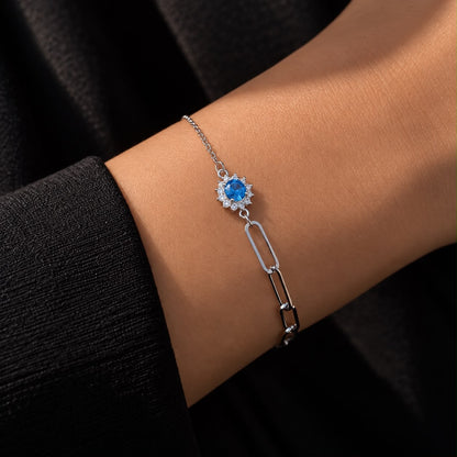 Pop Zirconia Double Sided Bracelet -in Sterling Silver -925