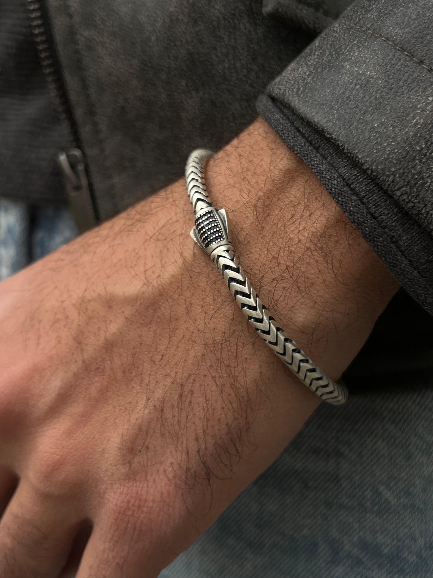 Spinal Rattail Bracelet for Men's Sterling Silver 925s(21cm-5mm)