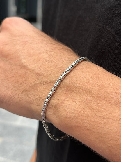 Rounded king Bracelet for Men's Sterling Silver 925s