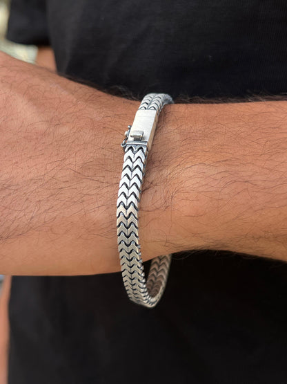Double curb Bracelet for Men's Sterling Silver 925s