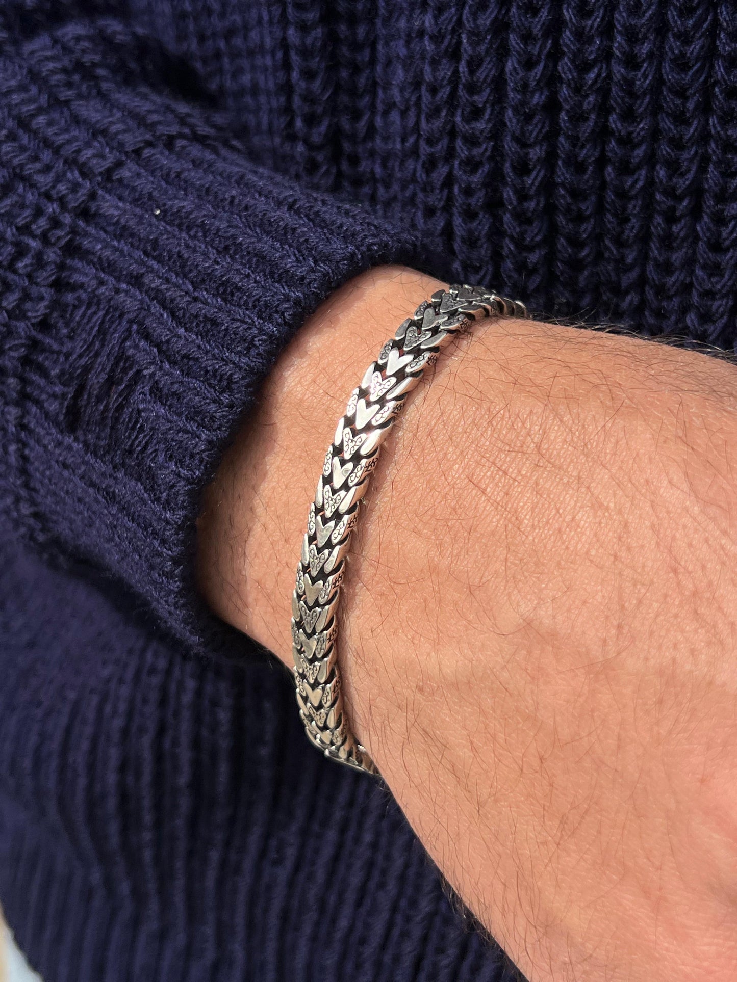 Solid Dragon Bracelet-Pure Silver.925(20cm-8mm)